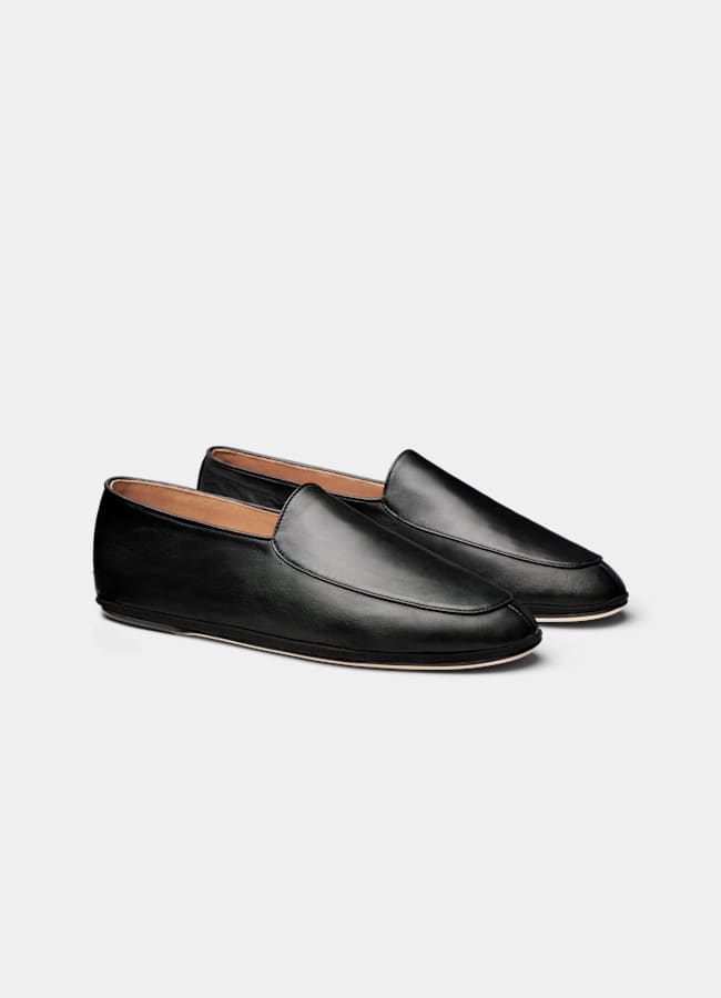 SUITSUPPLY Cuir de veau italien Mocassins noirs