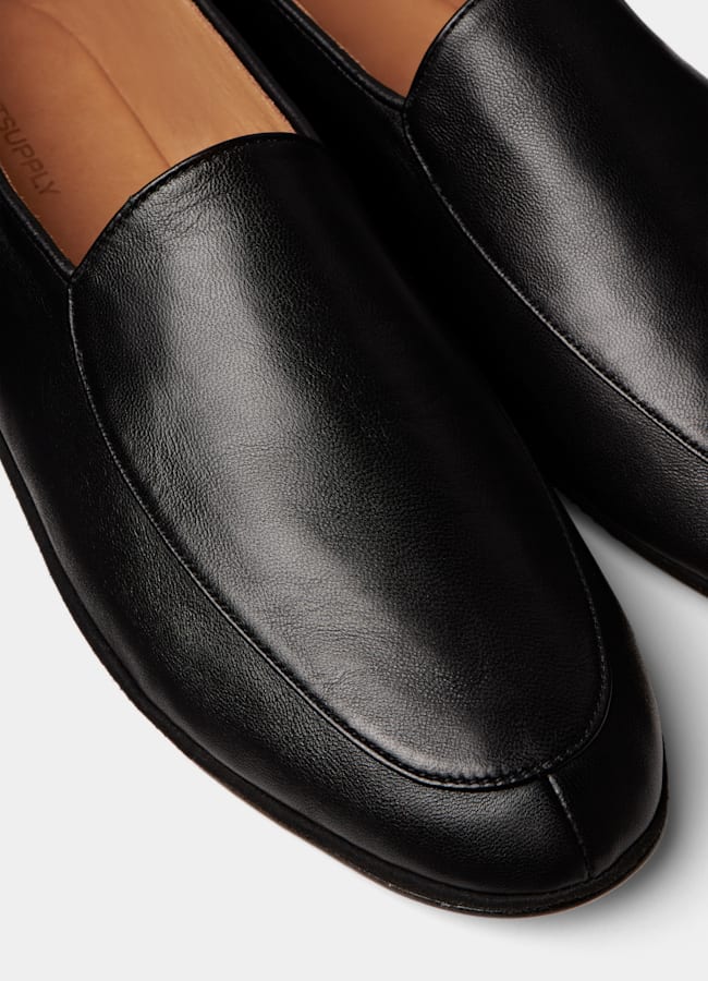 SUITSUPPLY Cuir de veau italien Mocassins noirs
