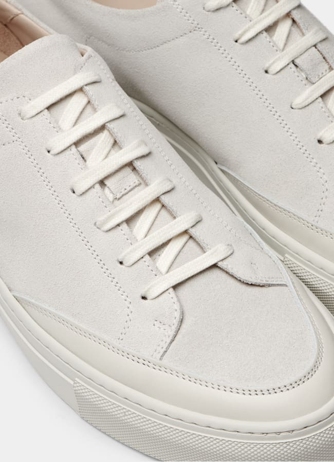 SUITSUPPLY Italian Calf Leather & Cow Suede Sand Sneaker