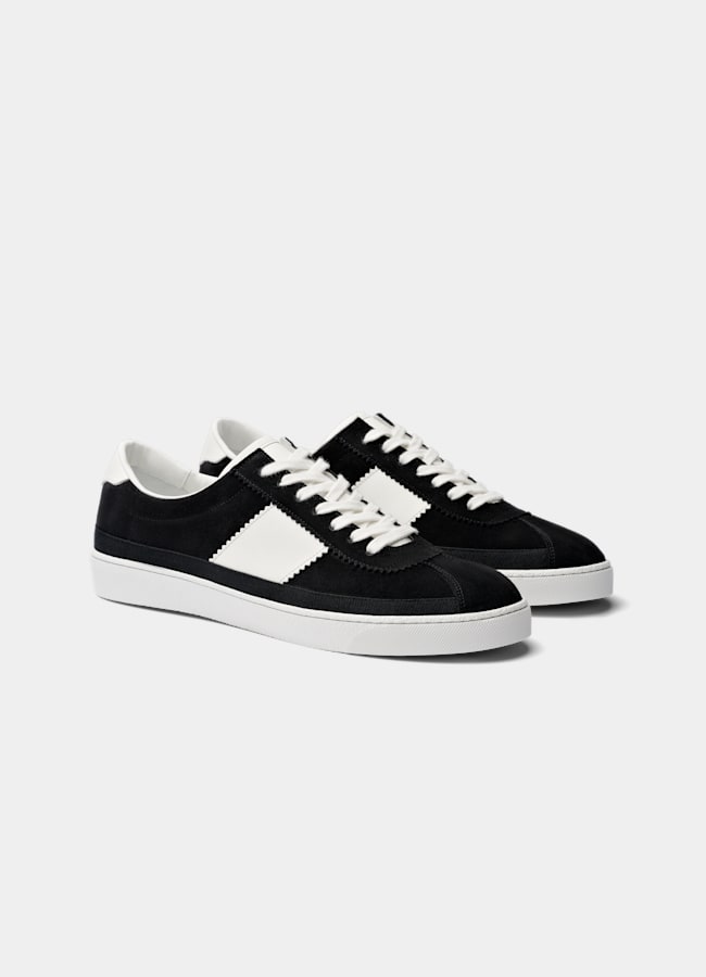 SUITSUPPLY Italian Calf Suede Black Sneaker