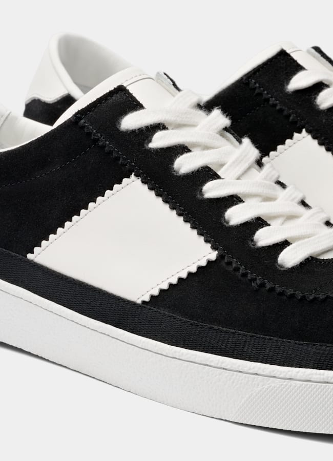 SUITSUPPLY Italian Calf Suede Black Sneaker