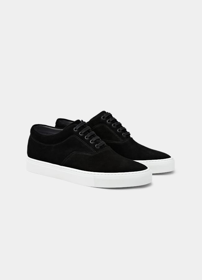 SUITSUPPLY Italian Calf Suede Black Sneaker