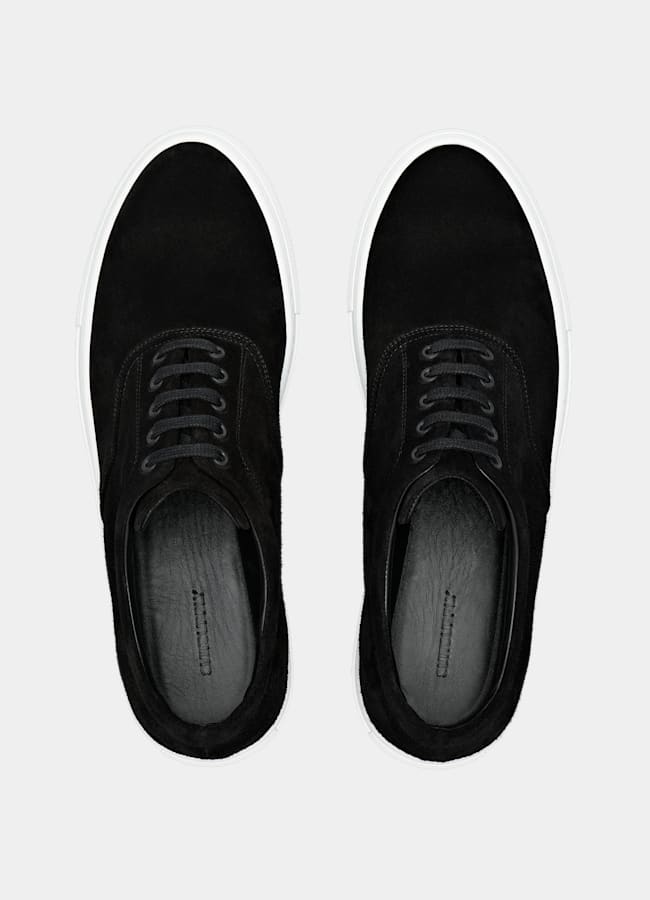 SUITSUPPLY Italian Calf Suede Black Sneaker