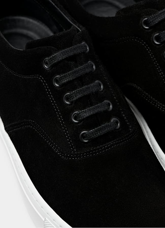 SUITSUPPLY Italian Calf Suede Black Sneaker