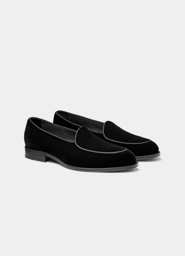 SUITSUPPLY Terciopelo de algodón Mocasines de gala negros