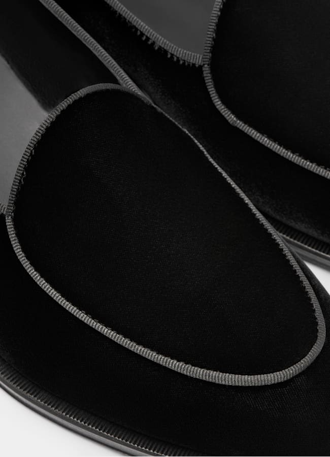 SUITSUPPLY Terciopelo de algodón Mocasines de gala negros