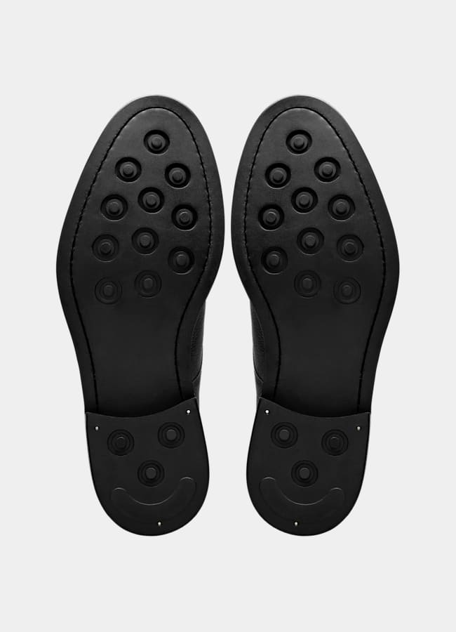 SUITSUPPLY Italian Grained Calf Leather Black Boot