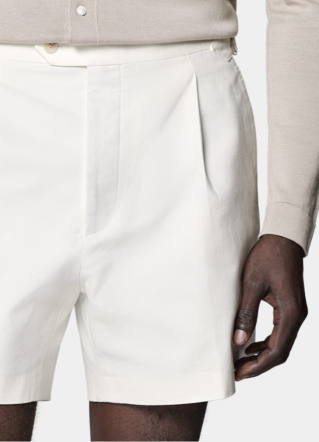 SUITSUPPLY Pur coton - Di Sondrio, Italie Short Straight Leg blanc cassé
