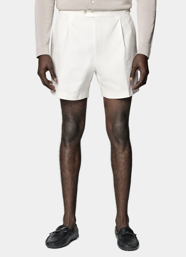 SUITSUPPLY Pur coton - Di Sondrio, Italie Short Straight Leg blanc cassé