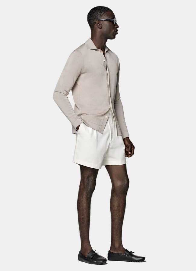 SUITSUPPLY Pur coton - Di Sondrio, Italie Short Straight Leg blanc cassé