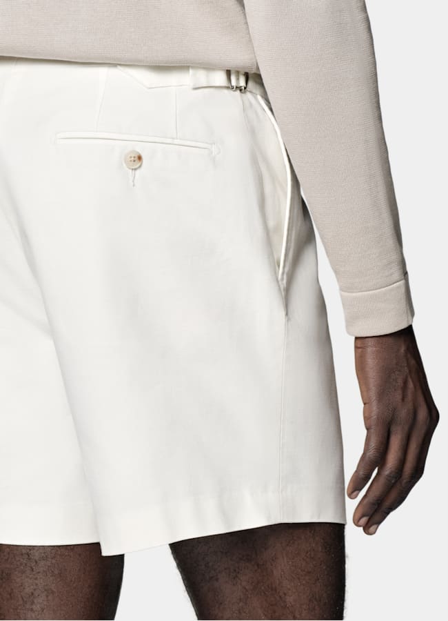 SUITSUPPLY Pur coton - Di Sondrio, Italie Short Straight Leg blanc cassé