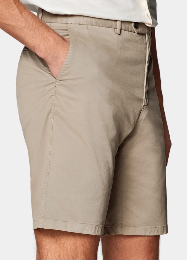 SUITSUPPLY Coton stretch - Di Sondrio, Italie Short Slim Leg taupe