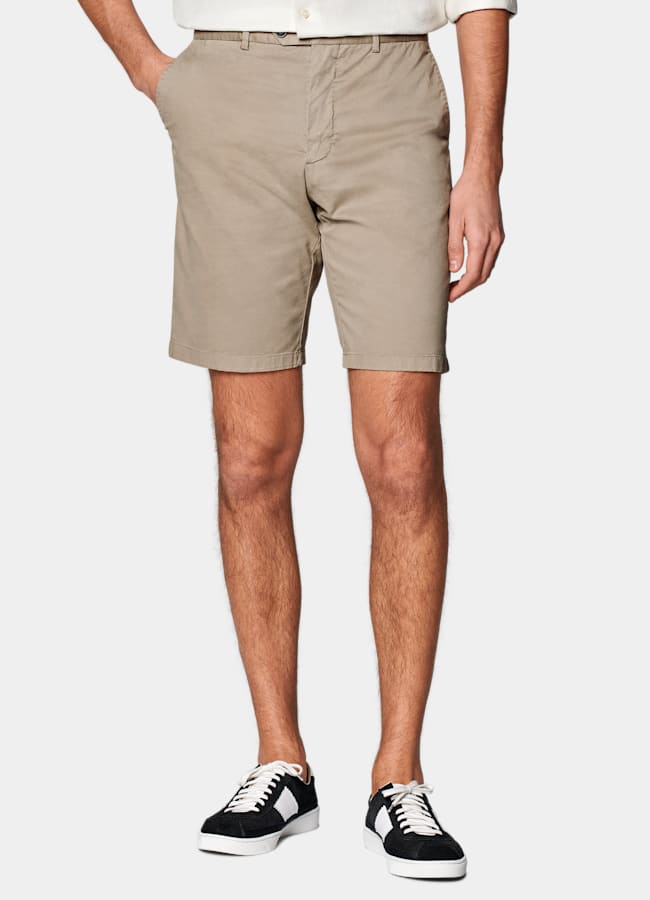 SUITSUPPLY Coton stretch - Di Sondrio, Italie Short Slim Leg taupe