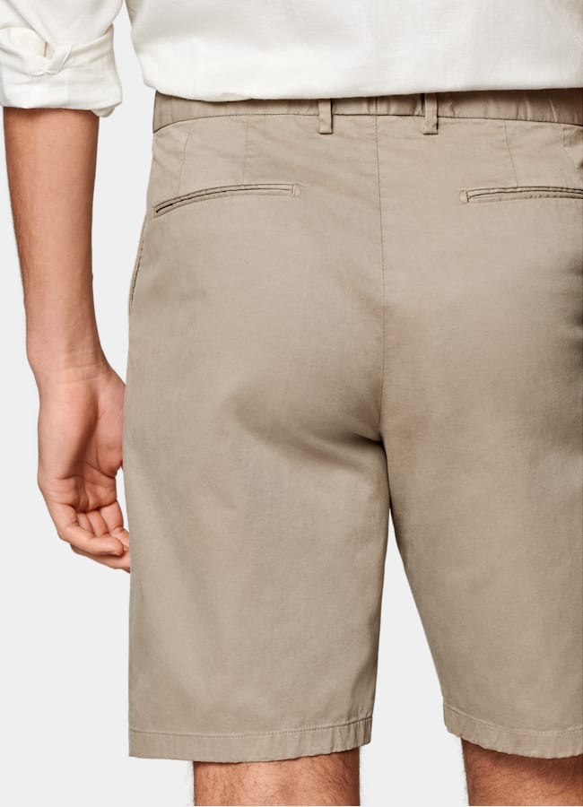 SUITSUPPLY Coton stretch - Di Sondrio, Italie Short Slim Leg taupe
