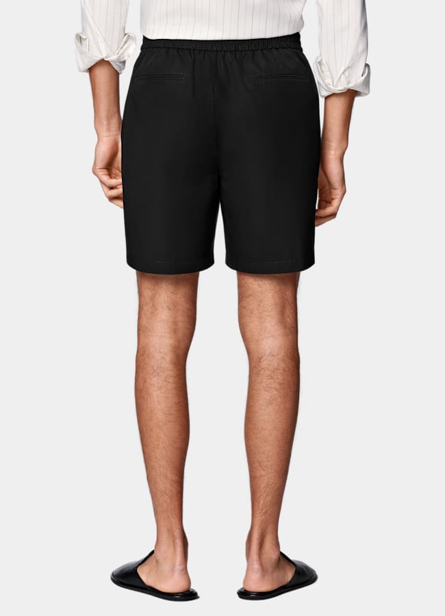 SUITSUPPLY Pure Cotton by Di Sondrio, Italy Black Straight Leg Shorts