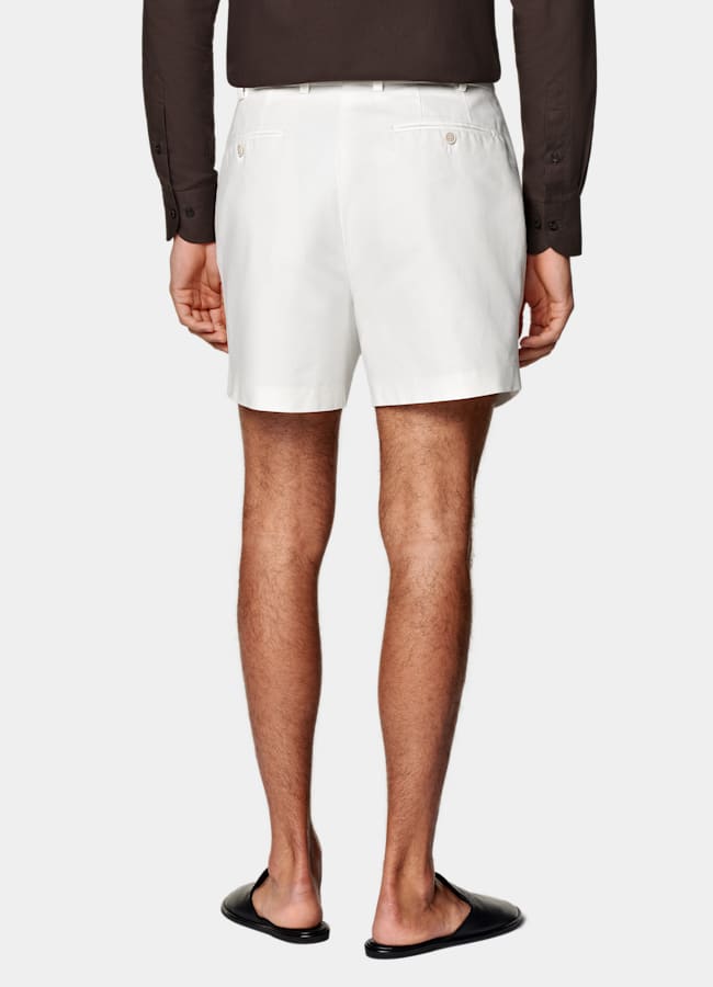 SUITSUPPLY Pure Cotton by Di Sondrio, Italy Off-White Straight Leg Shorts