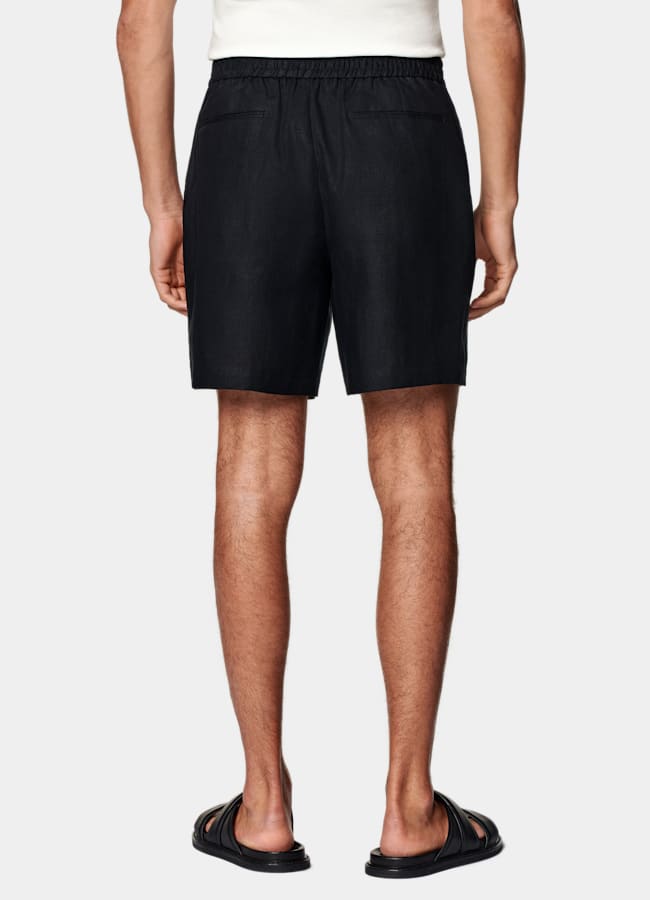 SUITSUPPLY Pure Linen by Leomaster, Italy Navy Straight Leg Shorts