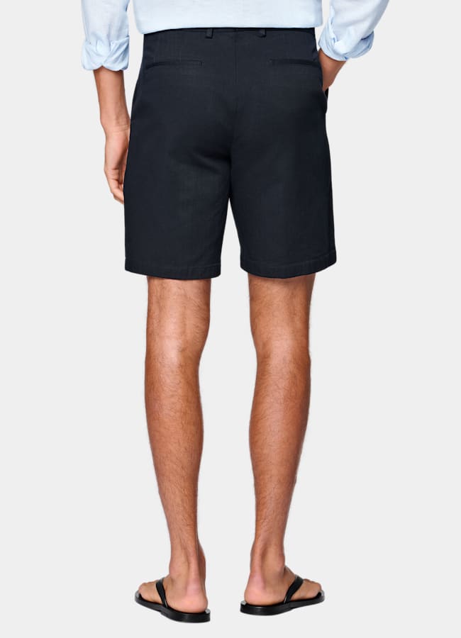 SUITSUPPLY Coton stretch - Cervotessile, Italie Short chino Slim Leg bleu marine