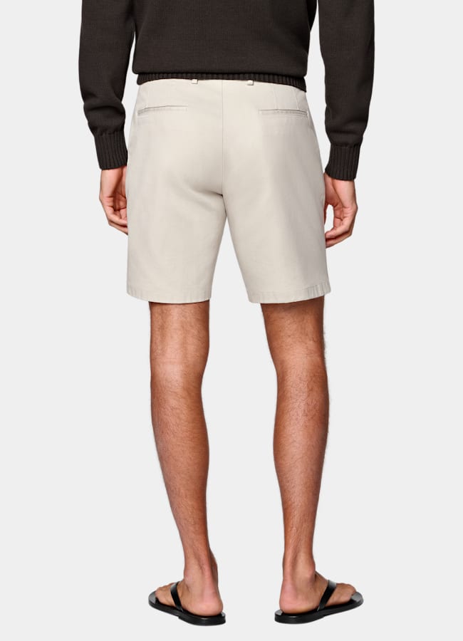 SUITSUPPLY Stretch Cotton by Cervotessile, Italy Sand Slim Leg Chino Shorts