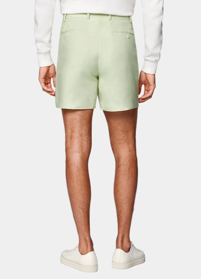 SUITSUPPLY Pure Linen by Baird McNutt, United Kingdom Light Green Straight Leg Shorts