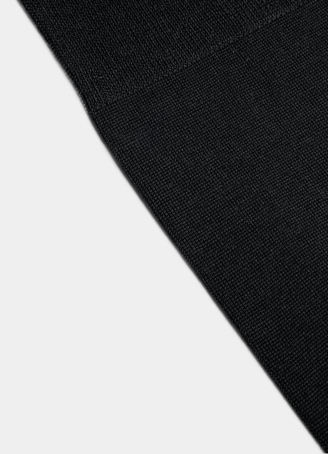 SUITSUPPLY Pure Silk Black Knee High Socks