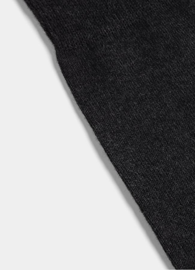 SUITSUPPLY Pure Cotton Dark Grey Knee High Socks
