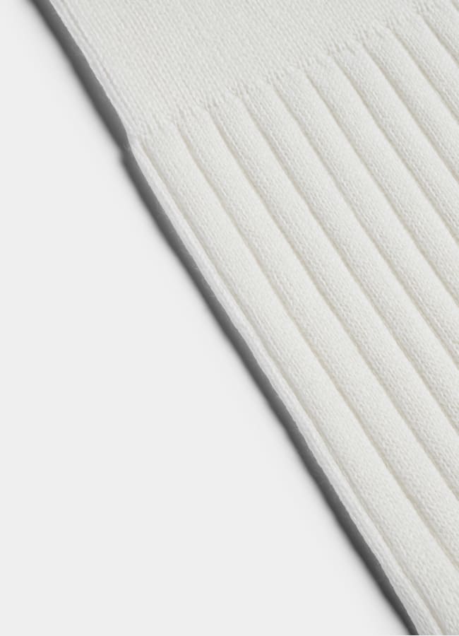 SUITSUPPLY Pure Cotton Off-White Ribbed Regular Socks