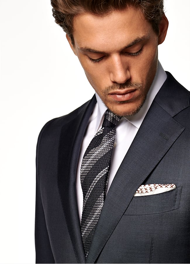 SUITSUPPLY Pure S110's Wool by Vitale Barberis Canonico, Italy Navy Lazio Suit 