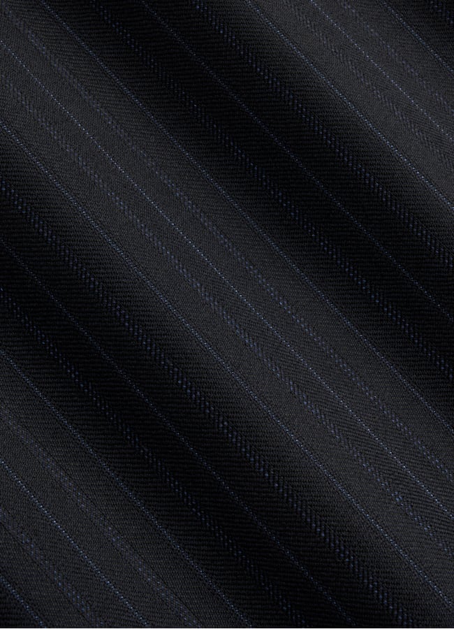 SUITSUPPLY All Season Pure S130's Wool by Carlo Barbera, Italy Navy Striped Tailored Fit Milano Suit