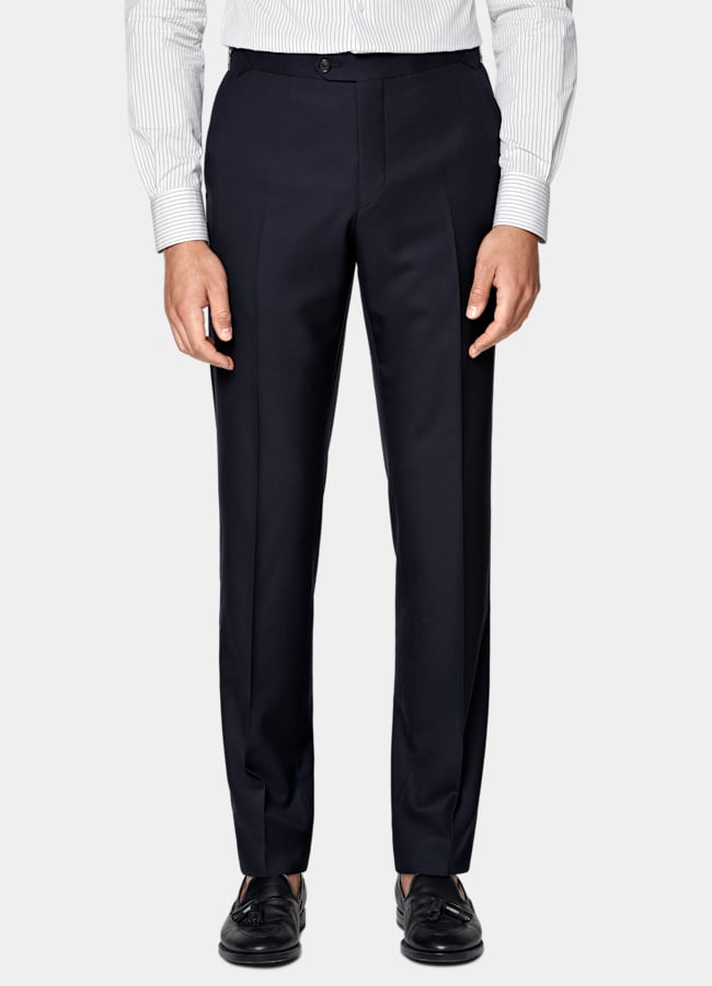 SUITSUPPLY All Season Pure S150's Wool by E.Thomas, Italy Navy Tailored Fit Havana Suit