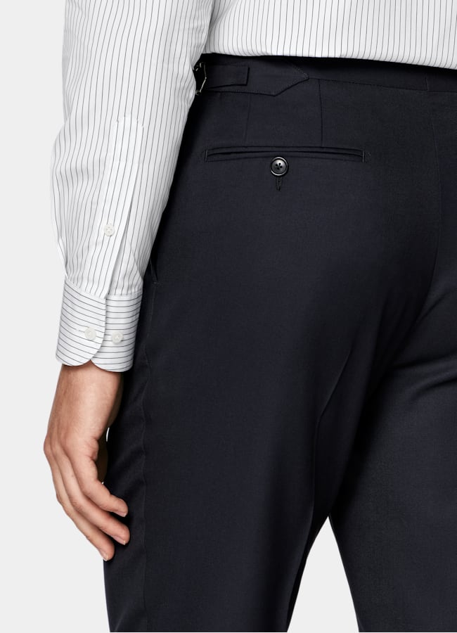 SUITSUPPLY All Season Pure S150's Wool by E.Thomas, Italy Navy Tailored Fit Havana Suit