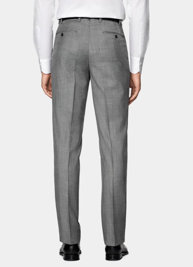 SUITSUPPLY All Season Pure S130's Wool by Drago, Italy Mid Grey Checked Tailored Fit Havana Suit