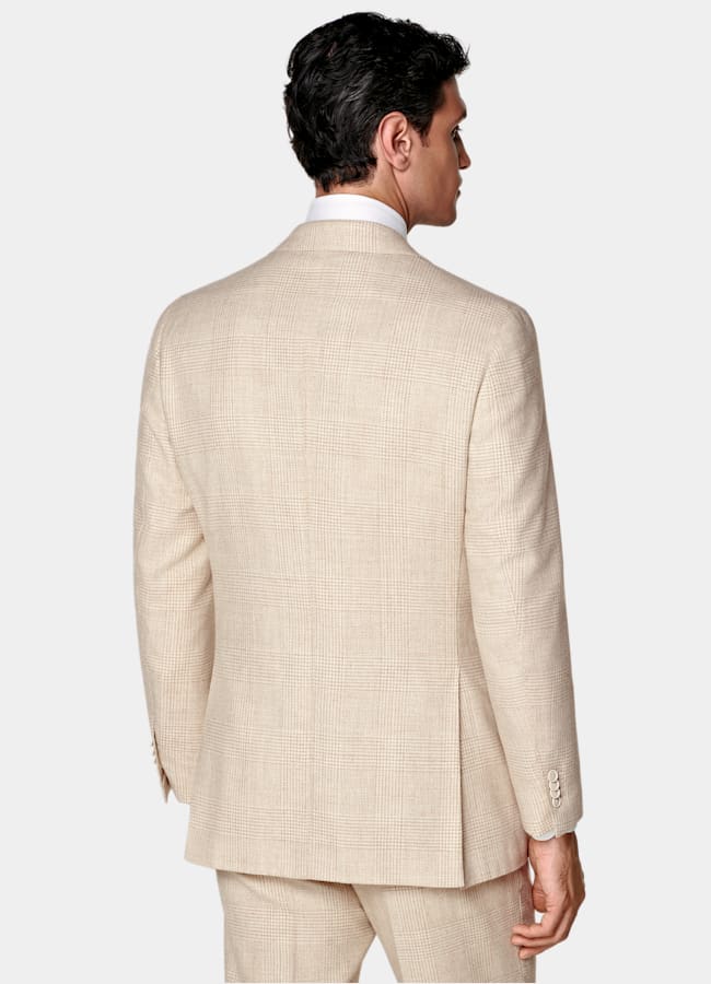 SUITSUPPLY Invierno Alpaca, lana y poliamida de Ferla, Italia Traje Havana de cuadro arena tailored fit