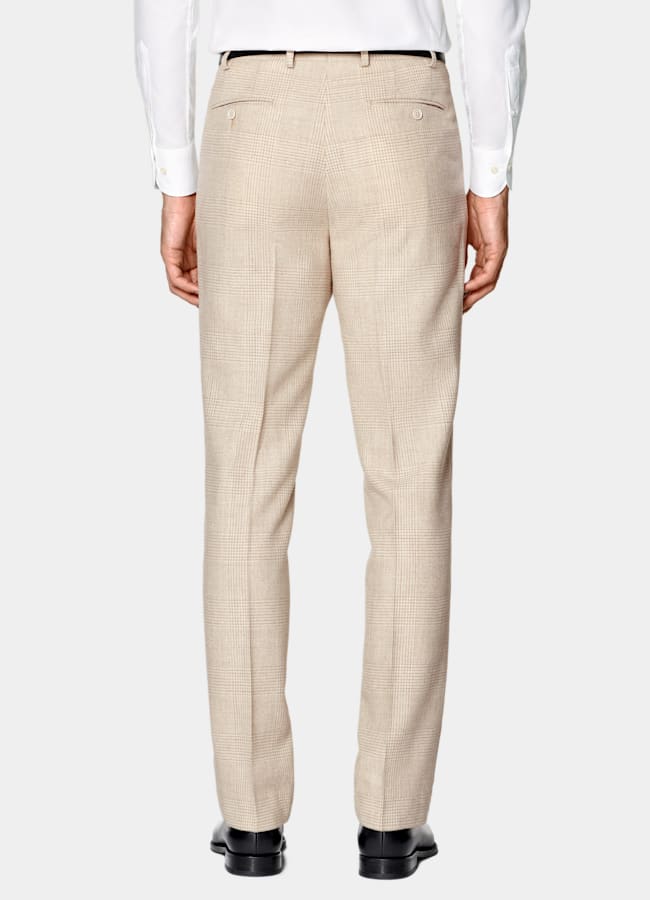 SUITSUPPLY Invierno Alpaca, lana y poliamida de Ferla, Italia Traje Havana de cuadro arena tailored fit