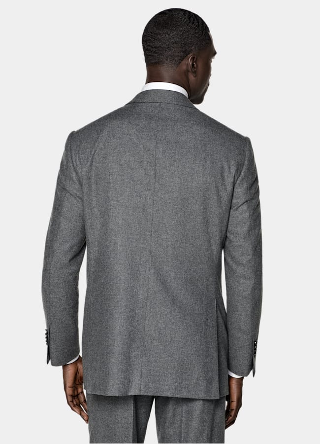 SUITSUPPLY Winter Wool Cashmere by Rogna, Italy Mid Grey Relaxed Fit Roma Suit
