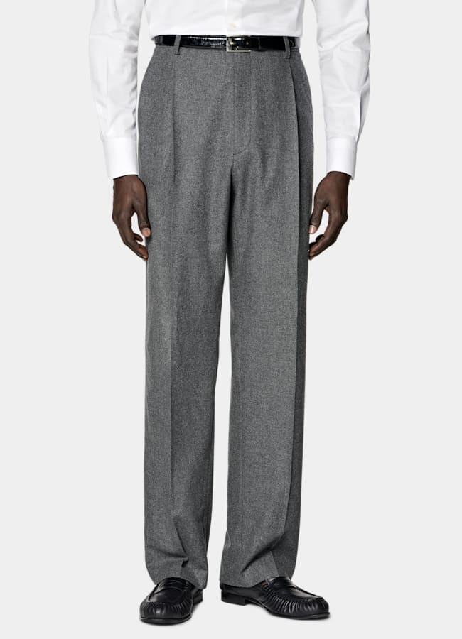 SUITSUPPLY Winter Wool Cashmere by Rogna, Italy Mid Grey Relaxed Fit Roma Suit