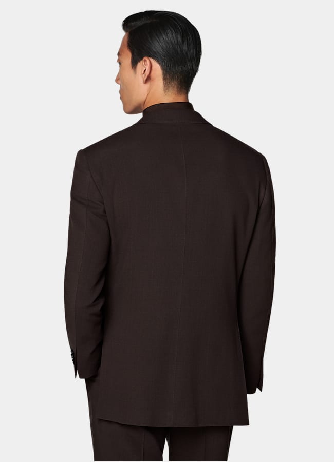 SUITSUPPLY All season Pure laine par Botto Giuseppe, Italie Costume Roma coupe Relaxed marron foncé