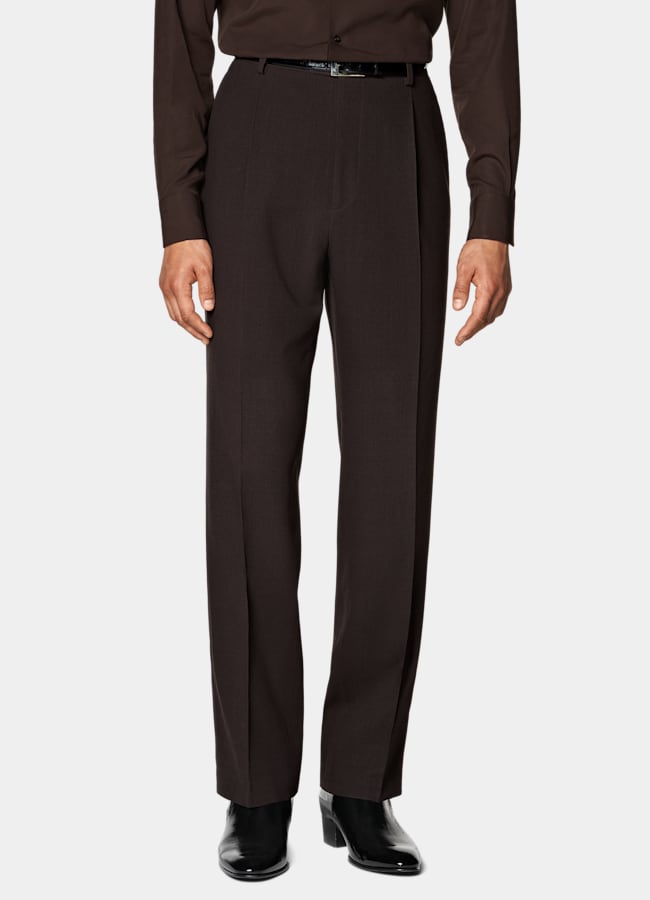 SUITSUPPLY All season Pure laine par Botto Giuseppe, Italie Costume Roma coupe Relaxed marron foncé
