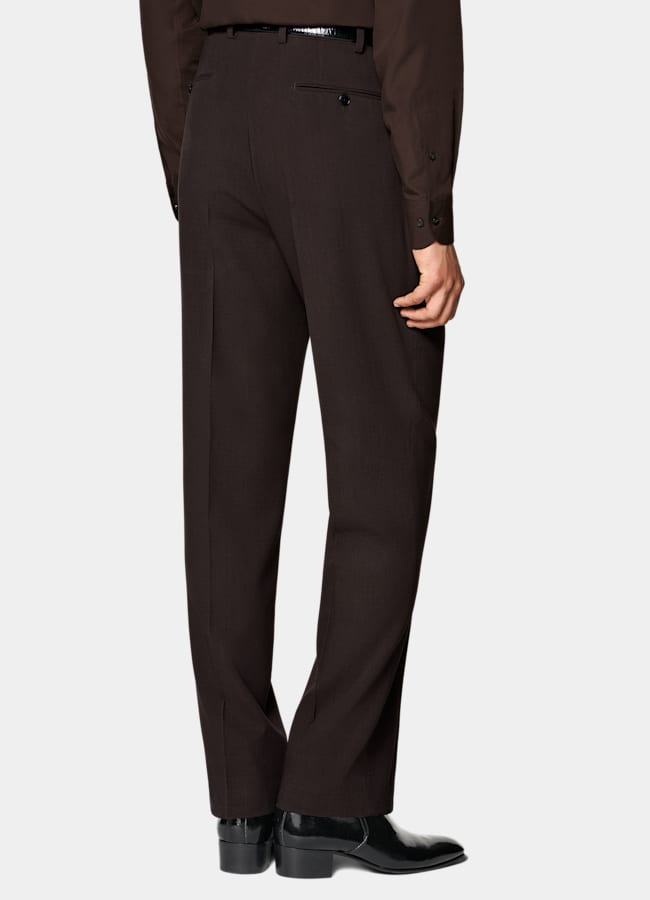 SUITSUPPLY All season Pure laine par Botto Giuseppe, Italie Costume Roma coupe Relaxed marron foncé