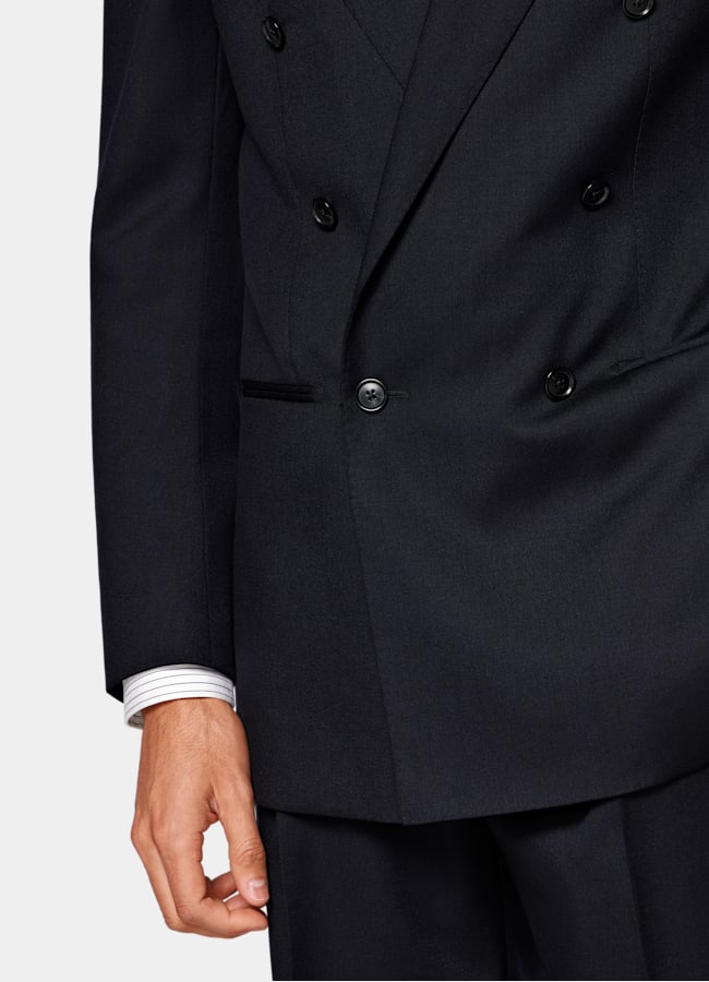 SUITSUPPLY All season Wolle Mohair von Vitale Barberis Canonico, Italien Roma Anzug navy Relaxed Fit