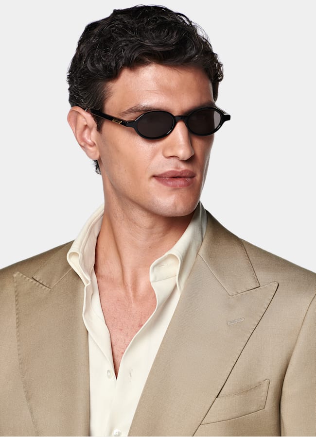 SUITSUPPLY All season Wolle Mohair von Vitale Barberis Canonico, Italien Milano Anzug mittelbraun Tailored Fit