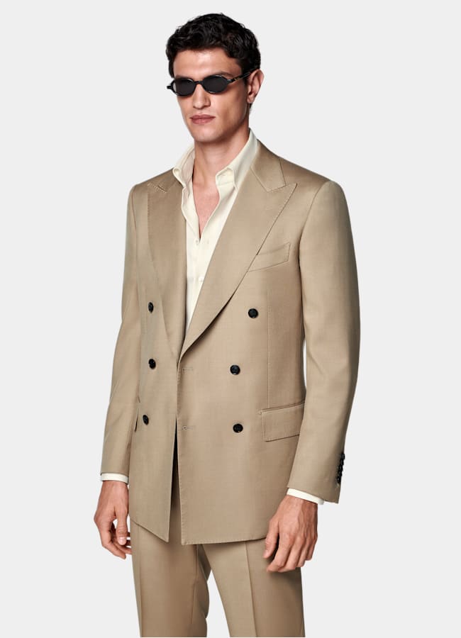 SUITSUPPLY All season Wolle Mohair von Vitale Barberis Canonico, Italien Milano Anzug mittelbraun Tailored Fit