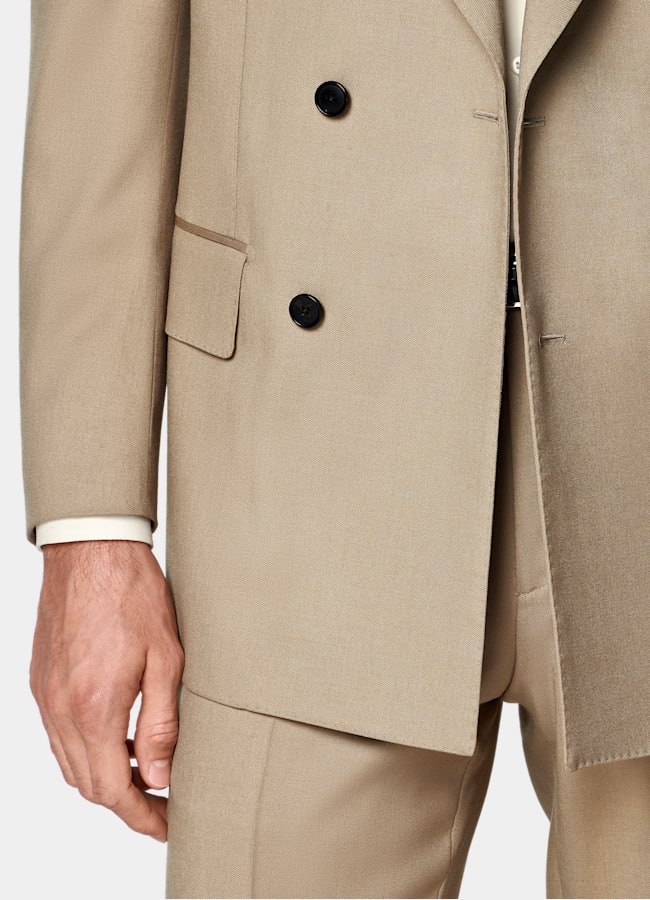 SUITSUPPLY All season Wolle Mohair von Vitale Barberis Canonico, Italien Milano Anzug mittelbraun Tailored Fit