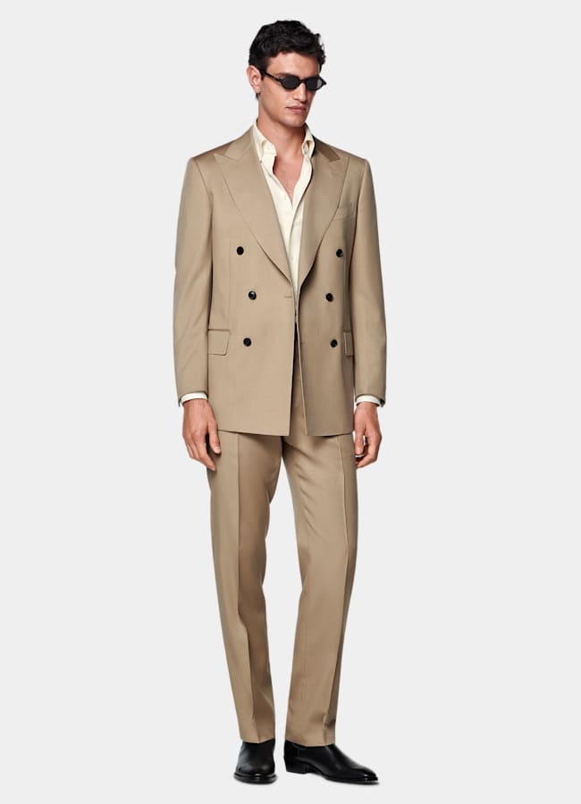 SUITSUPPLY All season Wolle Mohair von Vitale Barberis Canonico, Italien Milano Anzug mittelbraun Tailored Fit