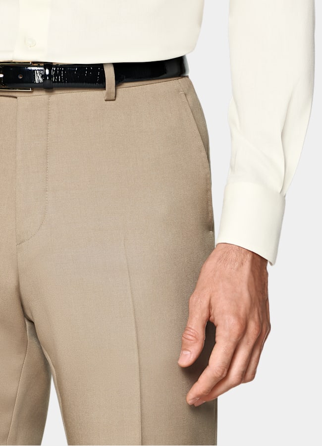 SUITSUPPLY All season Wolle Mohair von Vitale Barberis Canonico, Italien Milano Anzug mittelbraun Tailored Fit