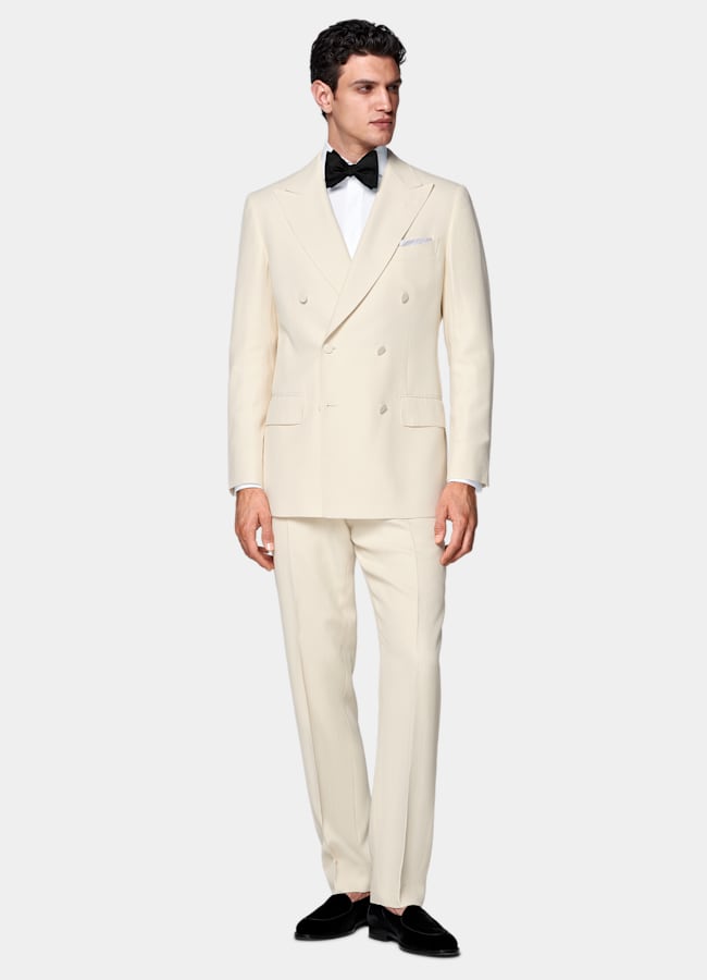 SUITSUPPLY All season Viscose laine par Emmetex, Italie Smoking Milano coupe Tailored blanc cass&eacute;