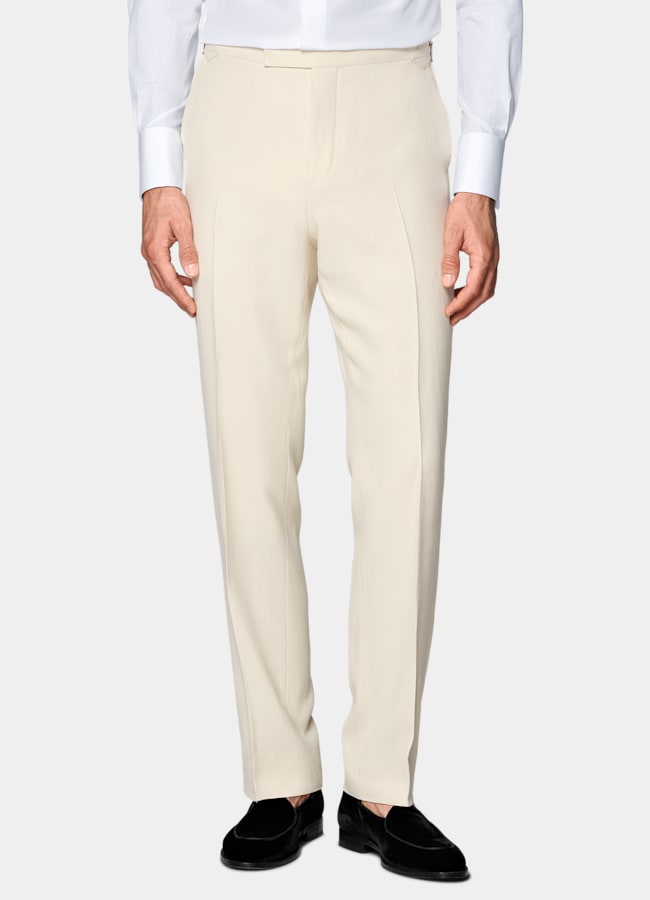 SUITSUPPLY All season Viscose laine par Emmetex, Italie Smoking Milano coupe Tailored blanc cass&eacute;
