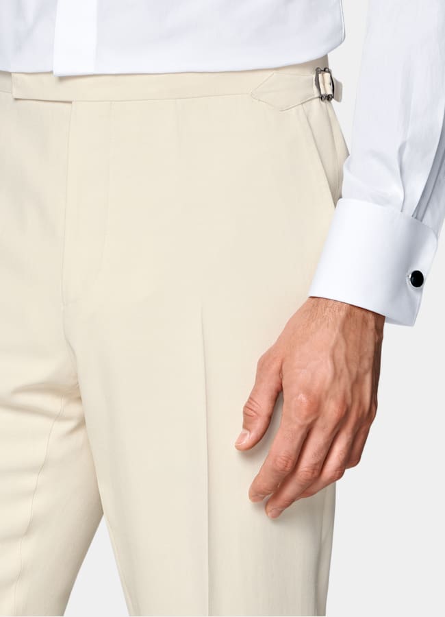 SUITSUPPLY All season Viscose laine par Emmetex, Italie Smoking Milano coupe Tailored blanc cass&eacute;