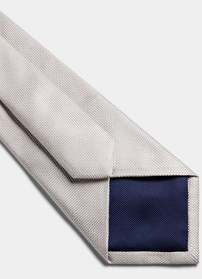 SUITSUPPLY Pure Silk Light Grey Tie