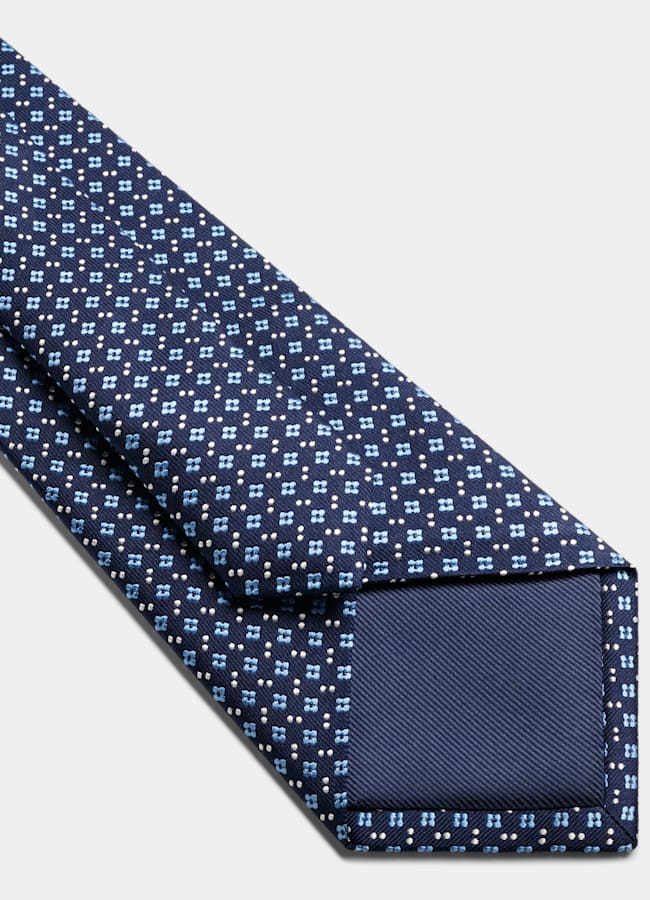 SUITSUPPLY Pure Silk Blue Flower Tie